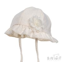 H80-C: Cream Broiderie Anglaise Hat (0-24 Months)